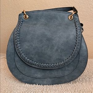 Vegan leather saddle bag